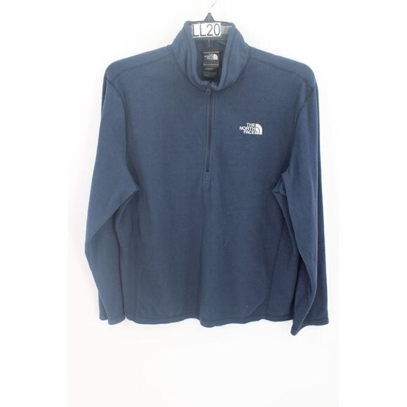THE NORTH FACE MENS SIZE L NAVY BLUE 1/4 ZIP FLEECE PULLOVER LS SHIRT - Picture 1 of 9